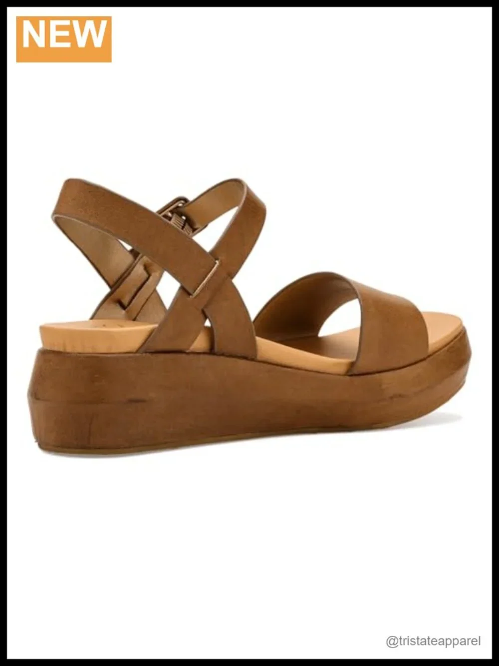 Hand-finished full grain leather platform heel sandal